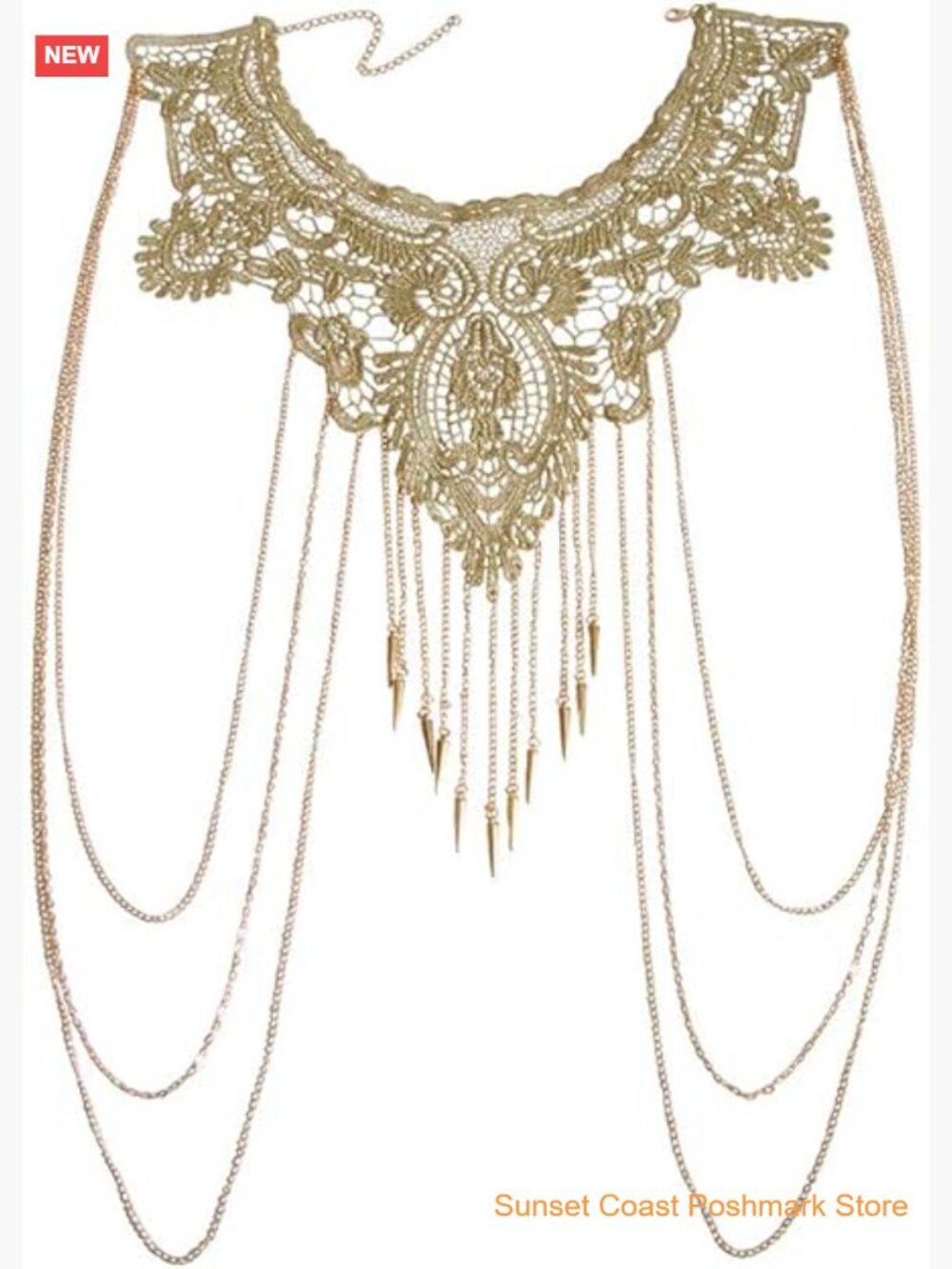 Fine Chain Flower Lace Bikini Body Chain Necklace for Women